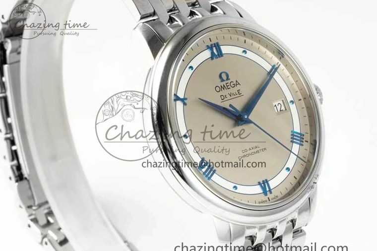 0325 HighPerformance De Ville SS DIWF 1:1 Best Edition Gray White Dial Blue Markers on SS Bracelet MIYOTA 7852